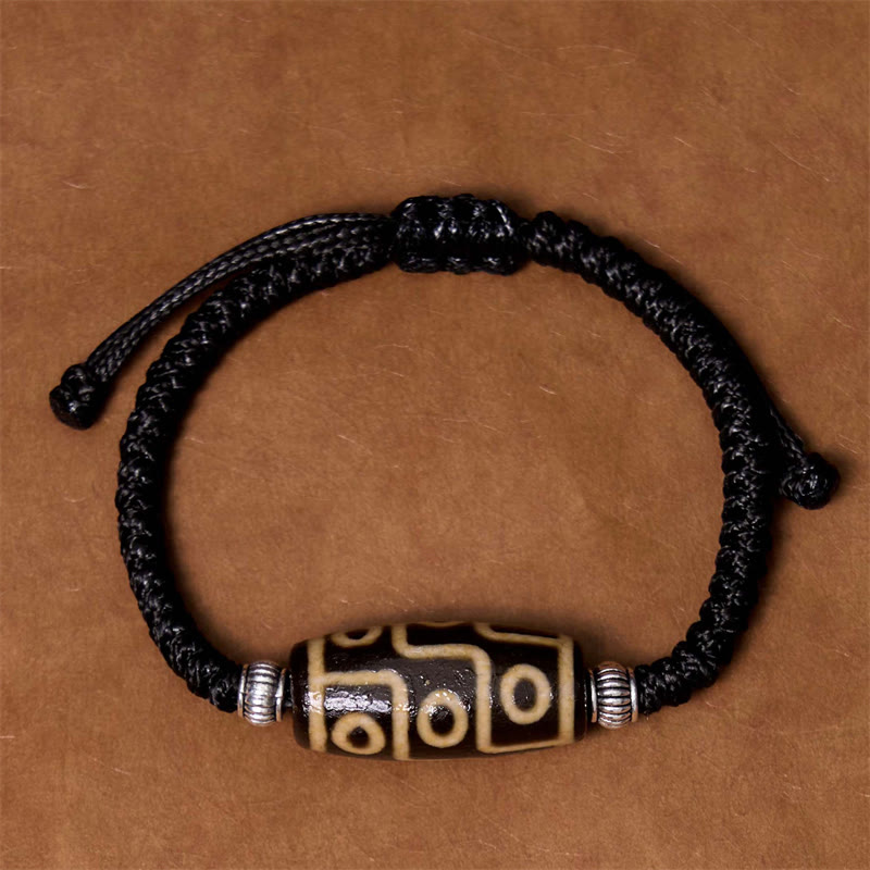 Buddha Stonesチベット九眼珠三目珠富貴護ロープブレスレット