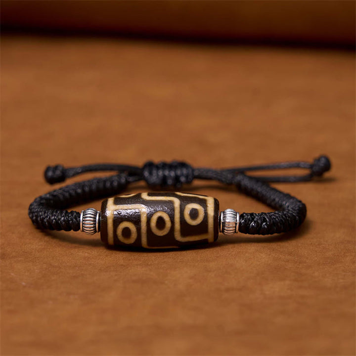 Buddha Stonesチベット九眼珠三目珠富貴護ロープブレスレット