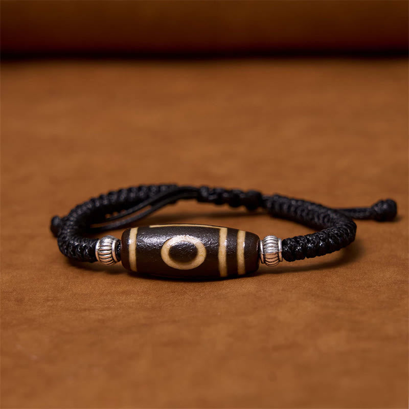 Buddha Stonesチベット九眼珠三目珠富貴護ロープブレスレット