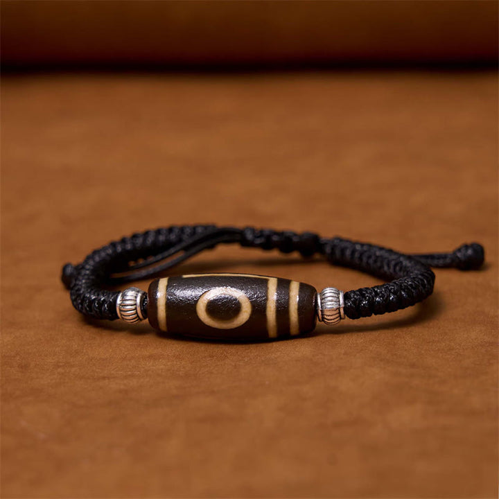 Buddha Stonesチベット九眼珠三目珠富貴護ロープブレスレット