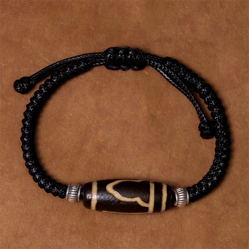 Buddha Stonesチベット九眼珠三目珠富貴護ロープブレスレット