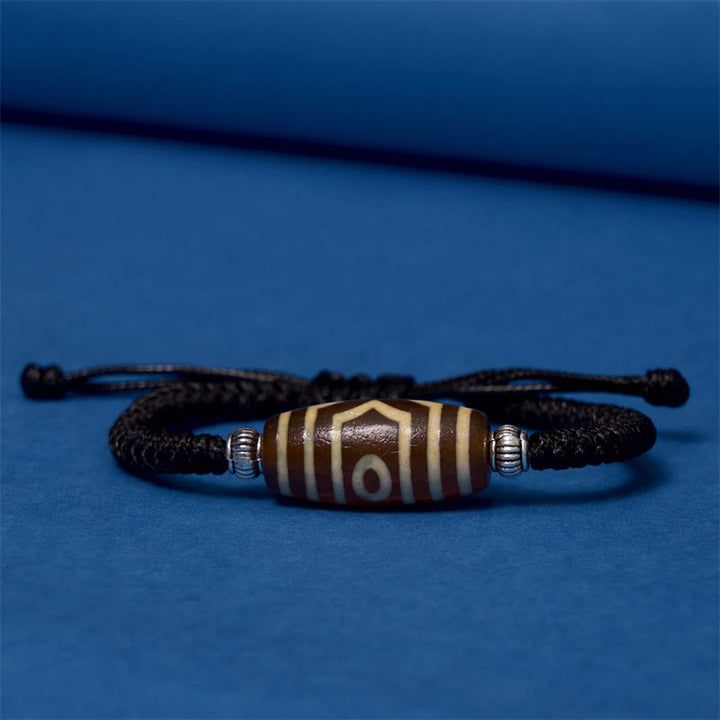 Buddha Stonesチベット九眼珠三目珠富貴護ロープブレスレット