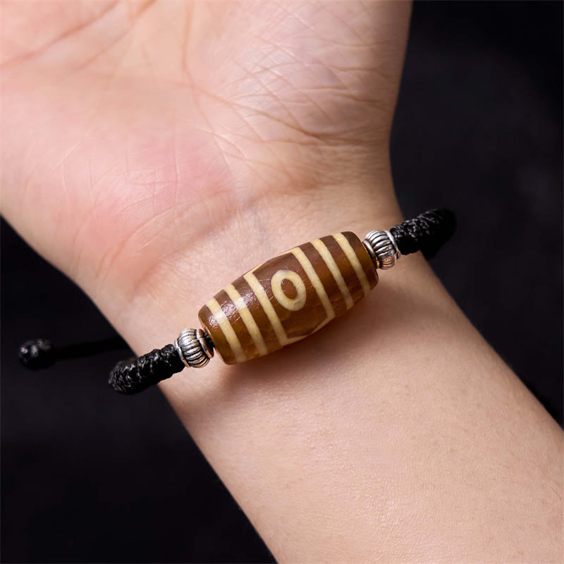 Buddha Stonesチベット九眼珠三目珠富貴護ロープブレスレット