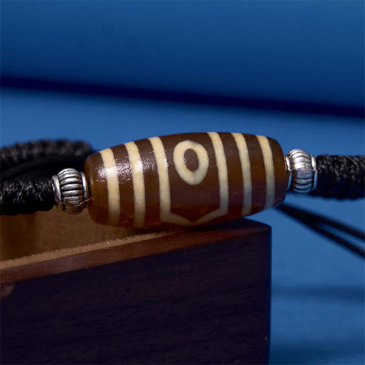 Buddha Stonesチベット九眼珠三目珠富貴護ロープブレスレット