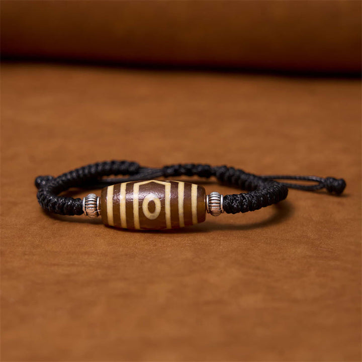 Buddha Stonesチベット九眼珠三目珠富貴護ロープブレスレット