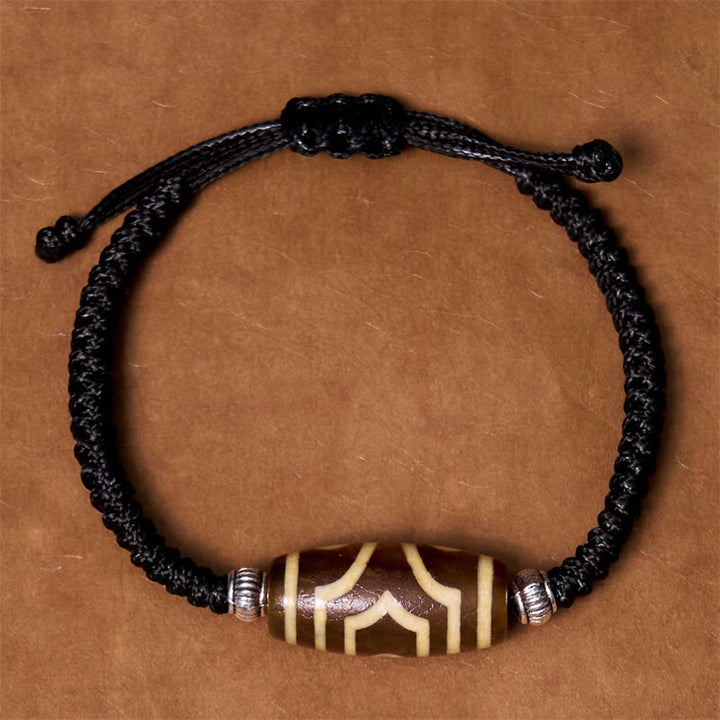 Buddha Stonesチベット九眼珠三目珠富貴護ロープブレスレット