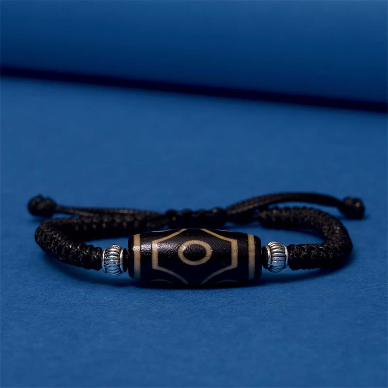 Buddha Stonesチベット九眼珠三目珠富貴護ロープブレスレット