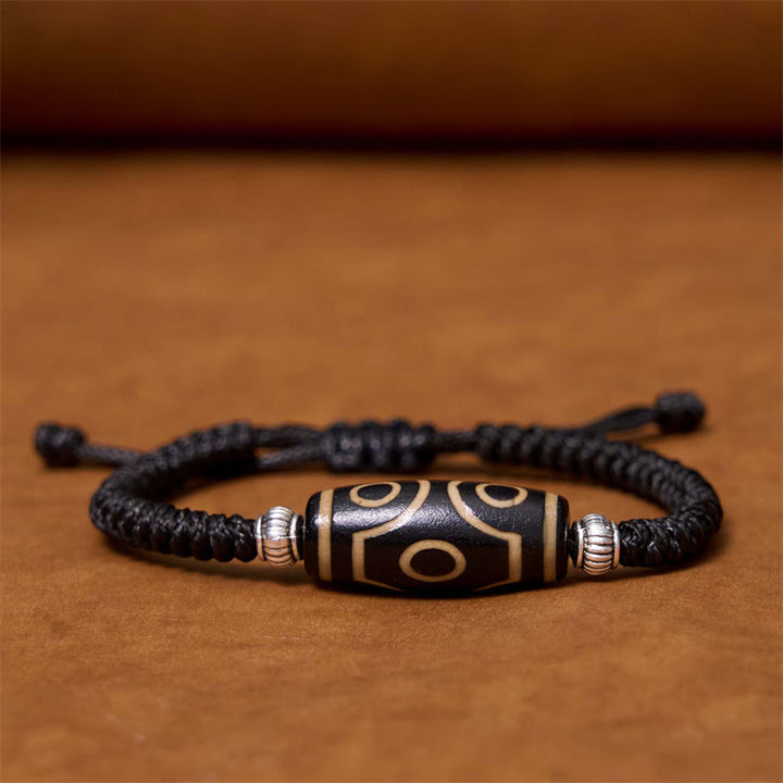 Buddha Stonesチベット九眼珠三目珠富貴護ロープブレスレット