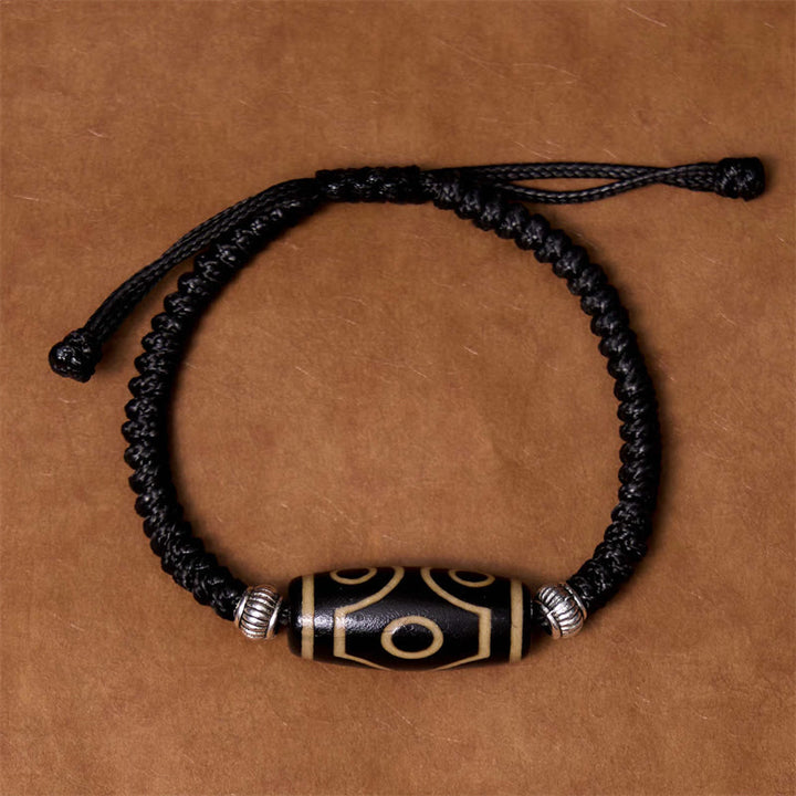 Buddha Stonesチベット九眼珠三目珠富貴護ロープブレスレット