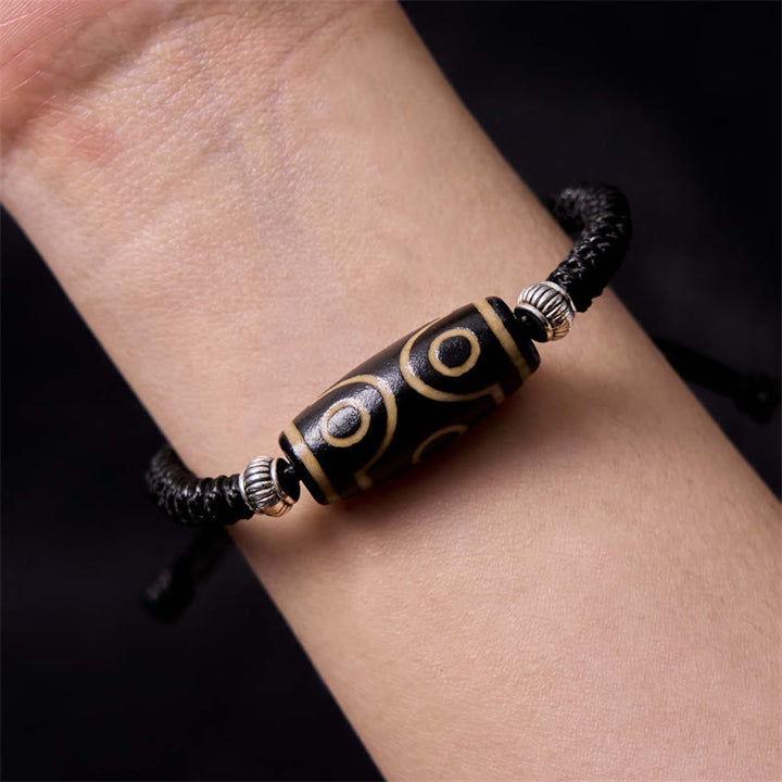 Buddha Stonesチベット九眼珠三目珠富貴護ロープブレスレット