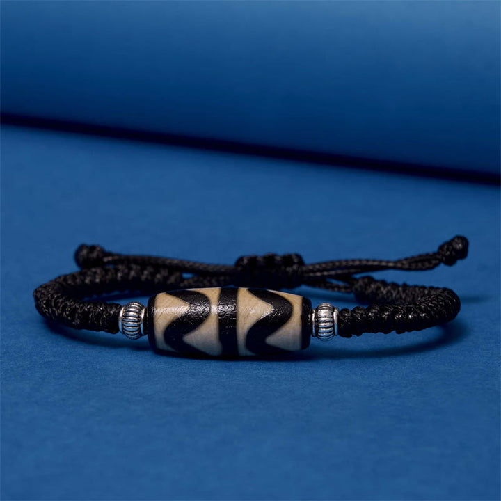 Buddha Stonesチベット九眼珠三目珠富貴護ロープブレスレット