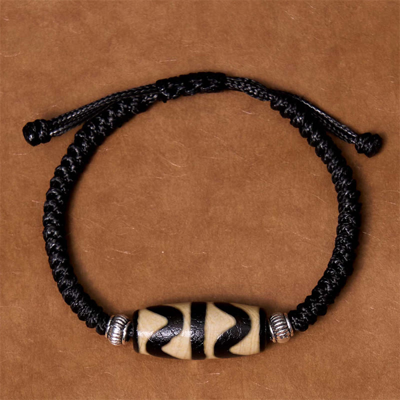 Buddha Stonesチベット九眼珠三目珠富貴護ロープブレスレット