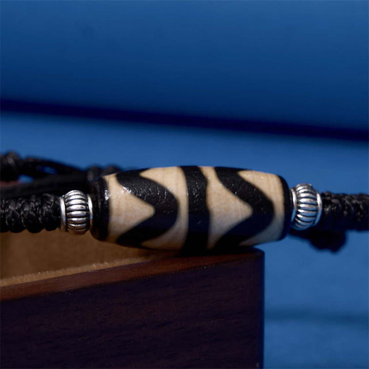 Buddha Stonesチベット九眼珠三目珠富貴護ロープブレスレット