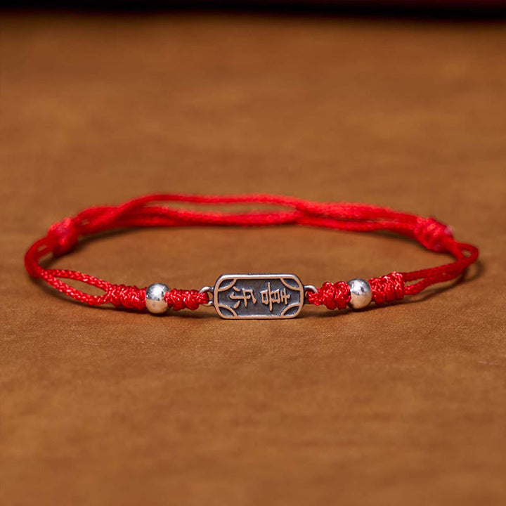 Buddha Stonesハンドメイド 925 スターリングシルバー 平和と喜び 安全と幸福の守り 編み込みブレスレット