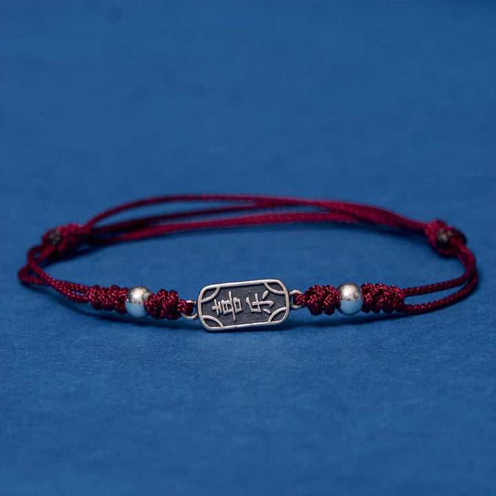 Buddha Stonesハンドメイド 925 スターリングシルバー 平和と喜び 安全と幸福の守り 編み込みブレスレット
