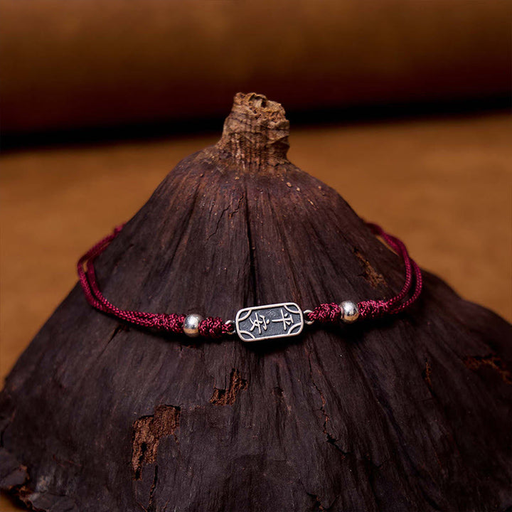 Buddha Stonesハンドメイド 925 スターリングシルバー 平和と喜び 安全と幸福の守り 編み込みブレスレット