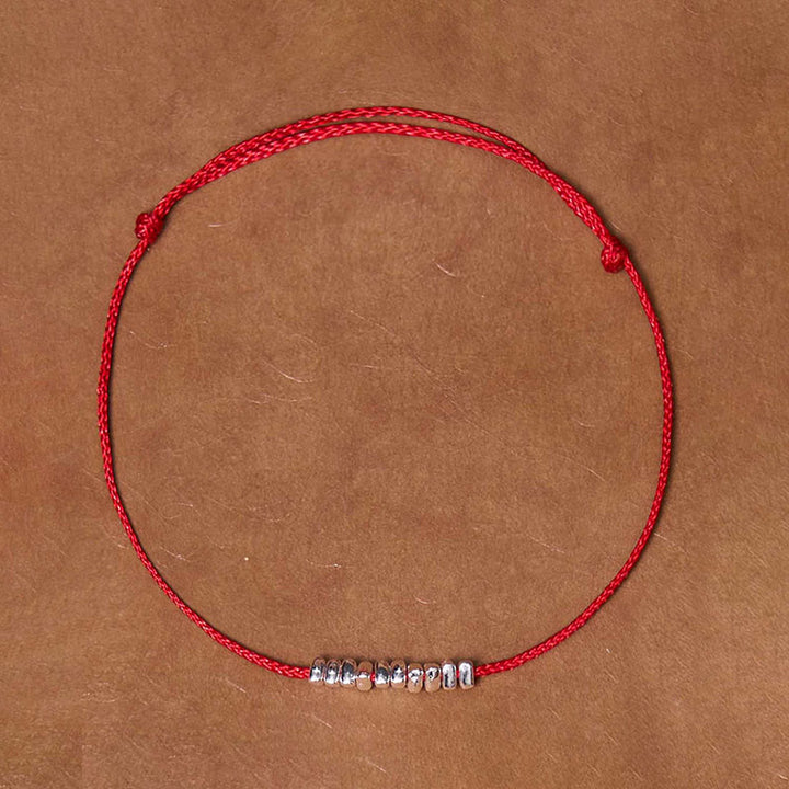 Buddha Stonesハンドメイド 925 スターリングシルバー 小片 保護編み 極薄ロープブレスレット - image 12