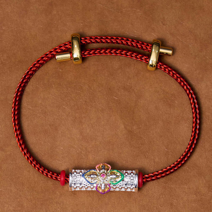 Buddha Stones銅製幸運の赤い糸のブレスレット