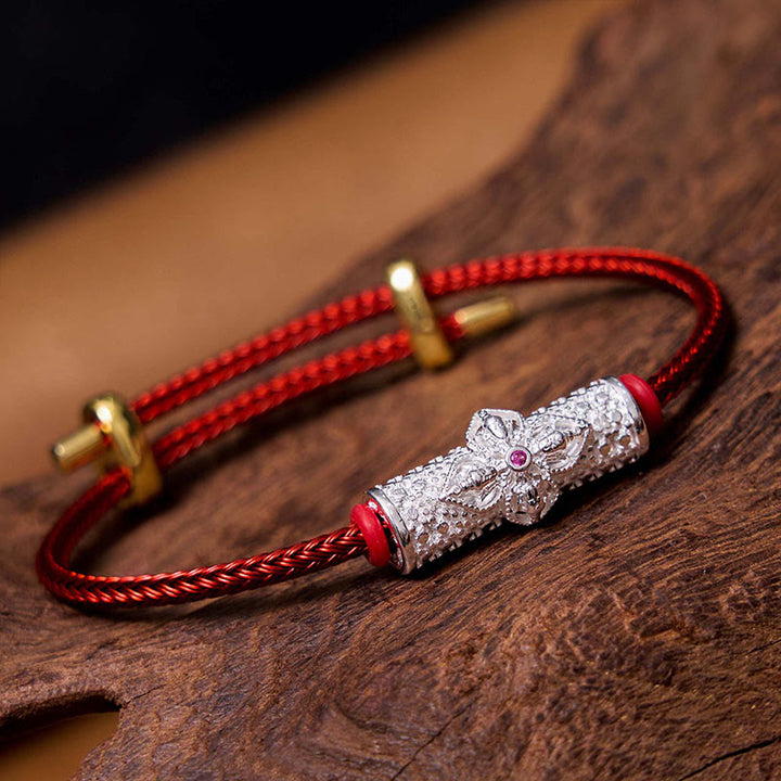 Buddha Stones銅製幸運の赤い糸のブレスレット
