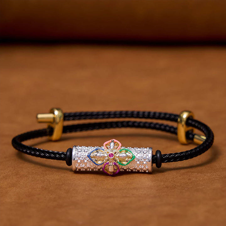 Buddha Stones銅製幸運の赤い糸のブレスレット