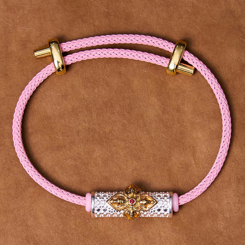 Buddha Stones銅製幸運の赤い糸のブレスレット