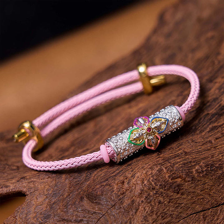 Buddha Stones銅製幸運の赤い糸のブレスレット