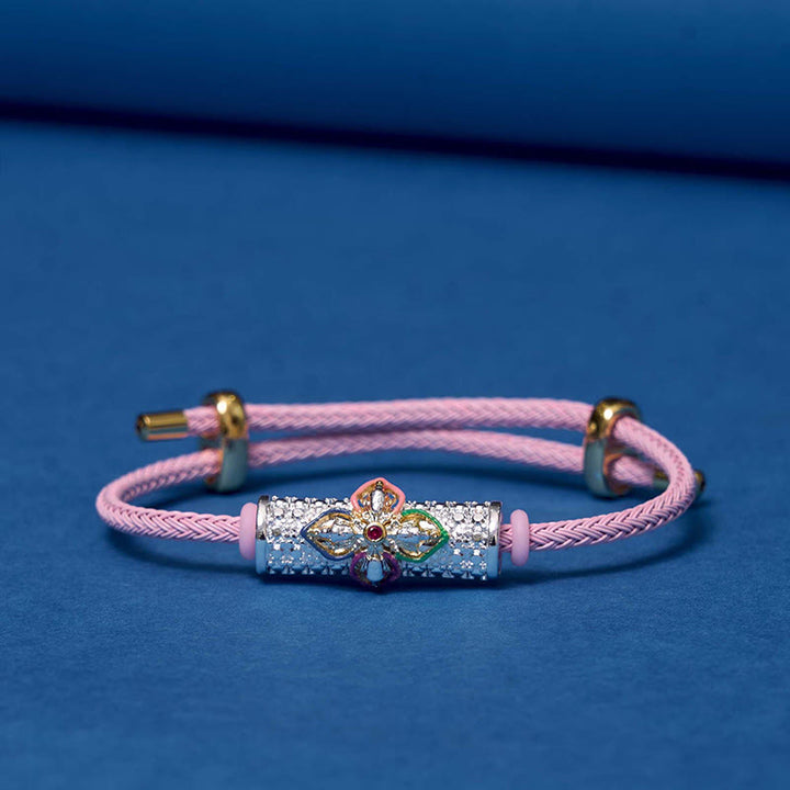 Buddha Stones銅製幸運の赤い糸のブレスレット