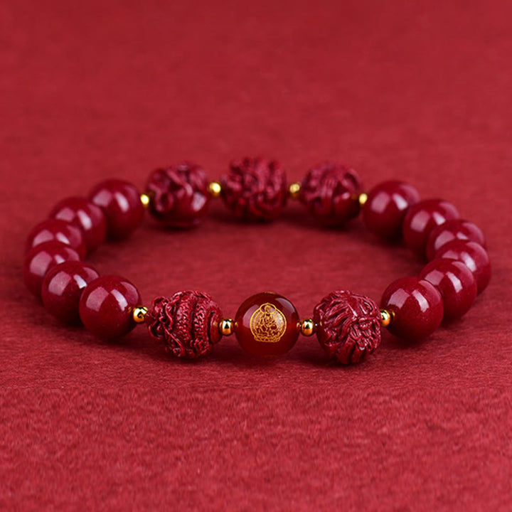 Buddha Stones十二支 辰砂 悪霊除け 祝福ブレスレット