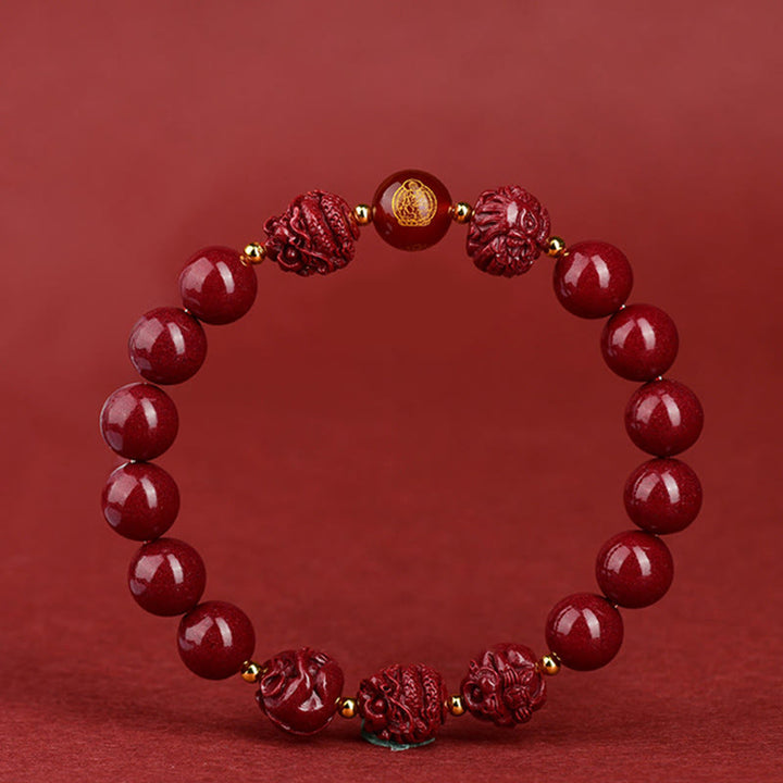Buddha Stones十二支 辰砂 悪霊除け 祝福ブレスレット