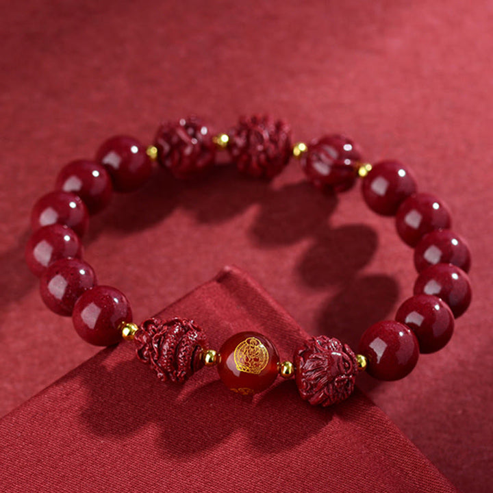Buddha Stones十二支 辰砂 悪霊除け 祝福ブレスレット