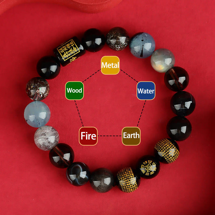 Buddha Stones ヒキュウ 瑪瑙 水晶 開運 金運 財運 魔除け ブレスレット