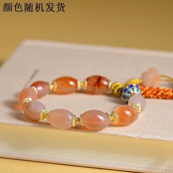Buddha Stones産 白翡翠 瑪瑙 強さと自信のブレスレット