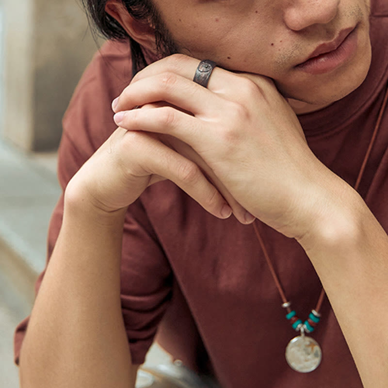 Buddha Stonesレトロ 999 スターリングシルバー 銅製 調節可能 プロテクションリング
