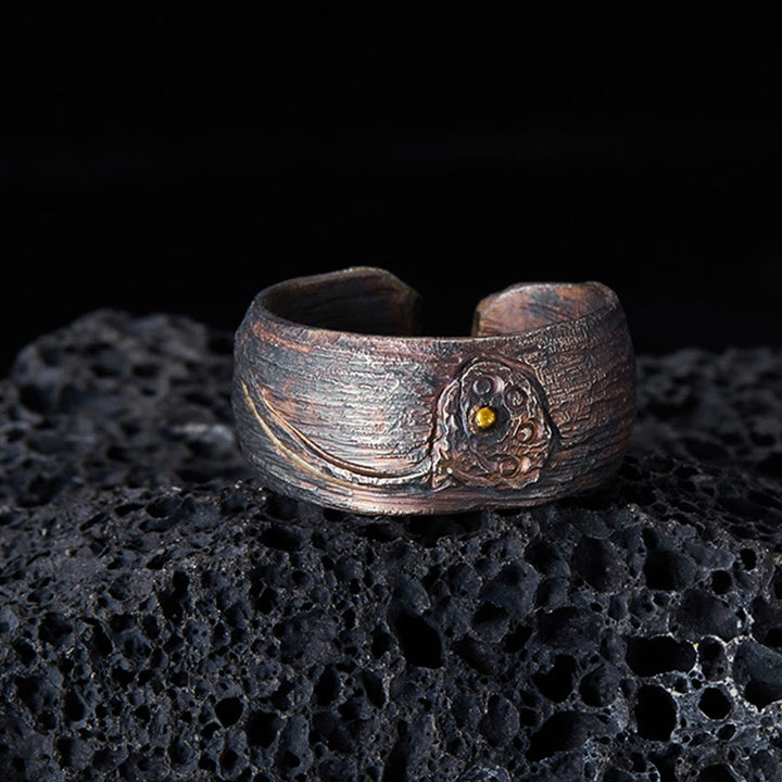Buddha Stonesレトロ 999 スターリングシルバー 銅製 調節可能 プロテクションリング