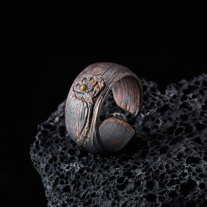 Buddha Stonesレトロ 999 スターリングシルバー 銅製 調節可能 プロテクションリング
