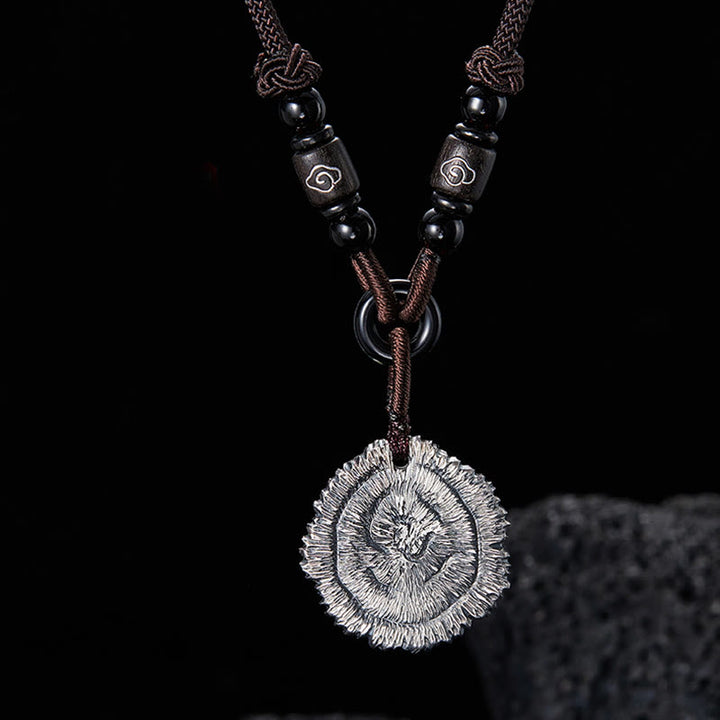 Buddha Stones999スターリングシルバー ソフォラフラベセンス コットンロープネックレスペンダント