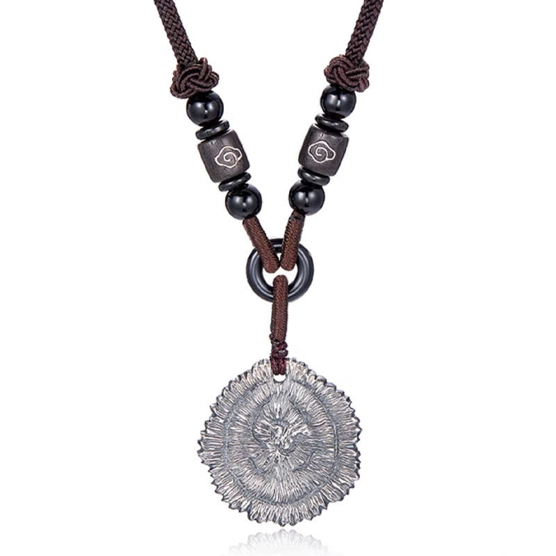 Buddha Stones999スターリングシルバー ソフォラフラベセンス コットンロープネックレスペンダント