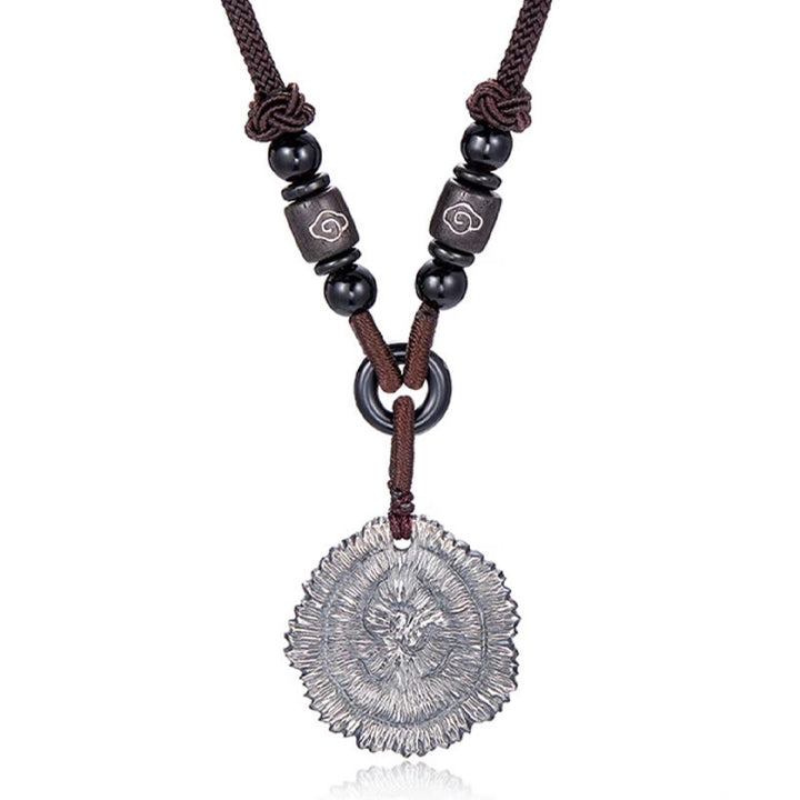 Buddha Stones999スターリングシルバー ソフォラフラベセンス コットンロープネックレスペンダント
