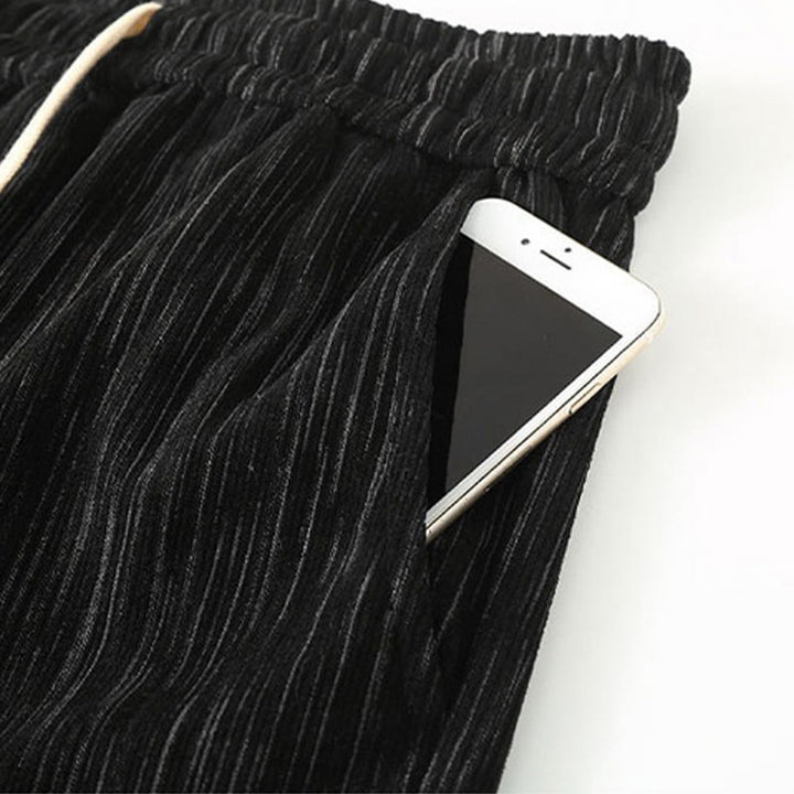 Buddha Stonesプラスサイズ 夏 無地デザイン ドローストリング メンズ ストレートレッグパンツ ポケット付き - image 6