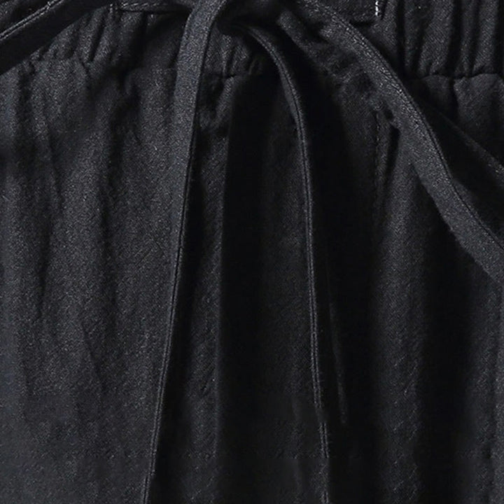 Buddha Stonesの白鶴刺繍デザイン ドローストリング メンズ ハーレムパンツ ポケット付き - image 11