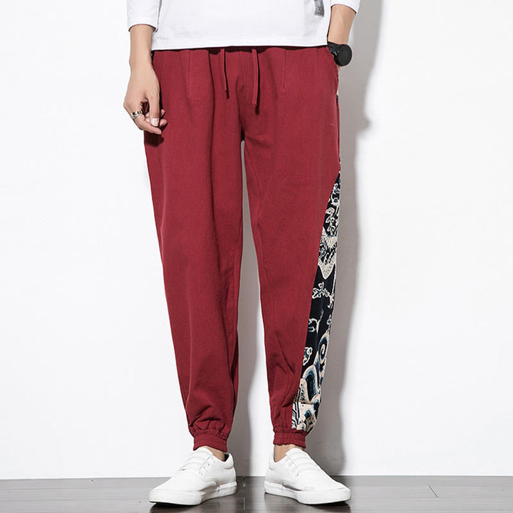 Buddha Stones夏 ドラゴンウェーブ コットン メンズ ポケット付きパンツ - image 22