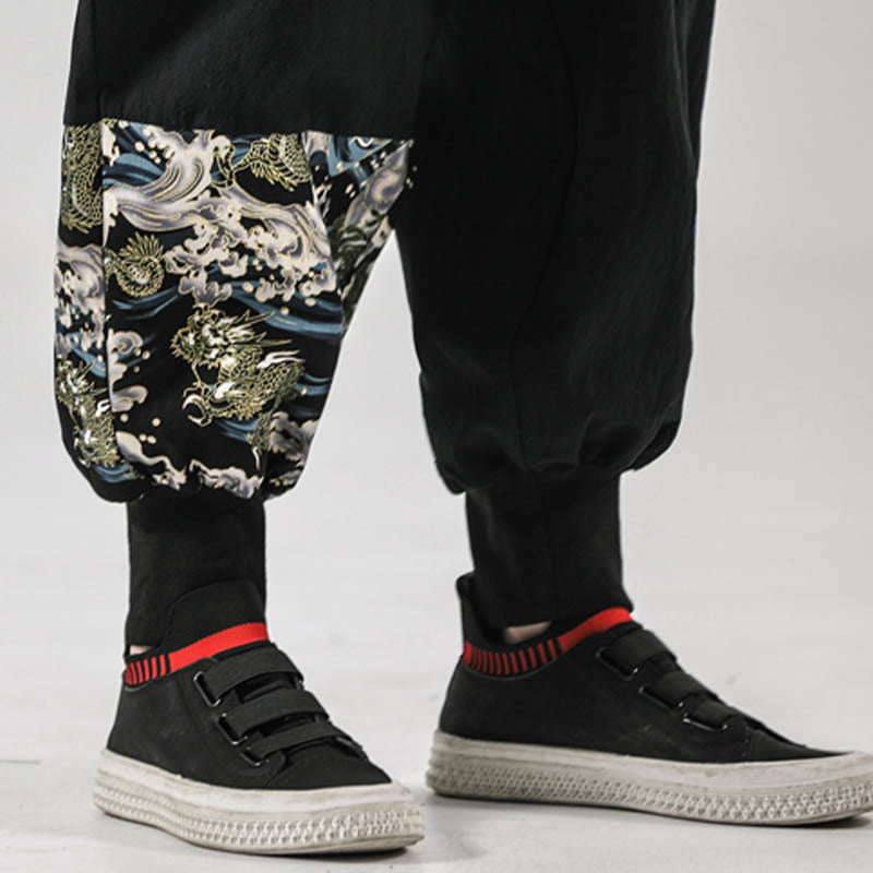 Buddha Stonesオーシャンウェーブ レースアップ コットン メンズ ハーレムパンツ ポケット付き - image 12
