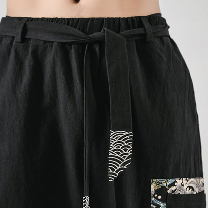 Buddha Stonesオーシャンウェーブ レースアップ コットン メンズ ハーレムパンツ ポケット付き - image 10