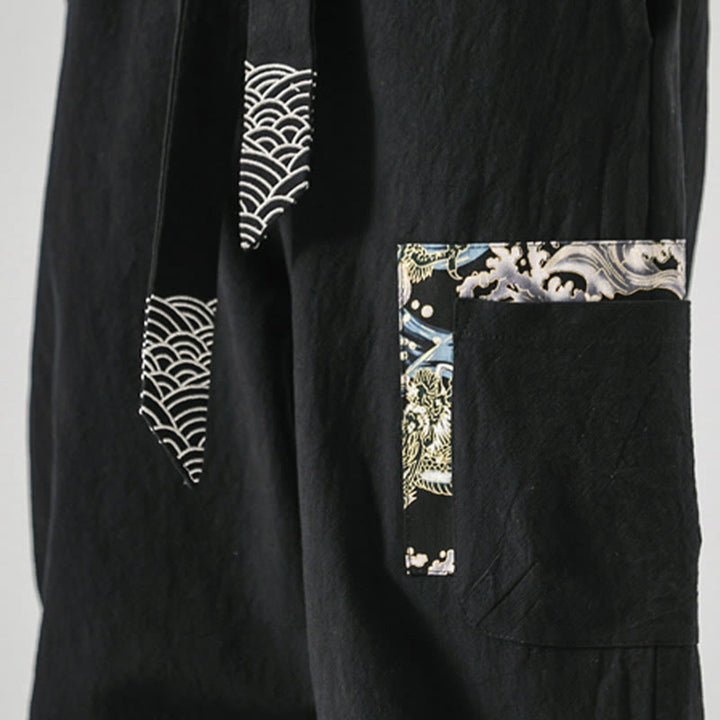 Buddha Stonesオーシャンウェーブ レースアップ コットン メンズ ハーレムパンツ ポケット付き - image 11