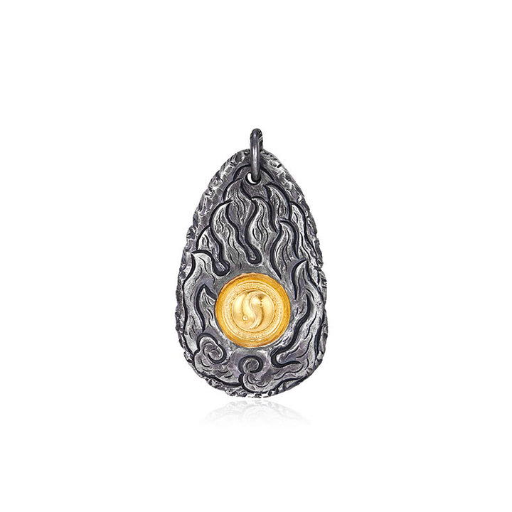 Buddha Stones999スターリングシルバー 999ゴールド 太極陰陽ネックレスペンダント