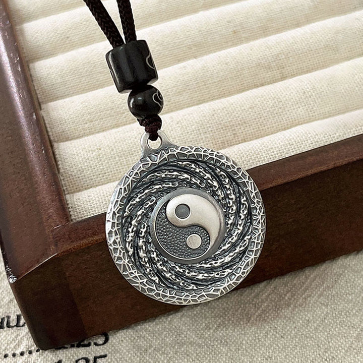 Buddha Stones999 スターリングシルバー 太極 陰陽 八卦 デザイン 山の幽霊 お金を使うネックレス ペンダント - image 15
