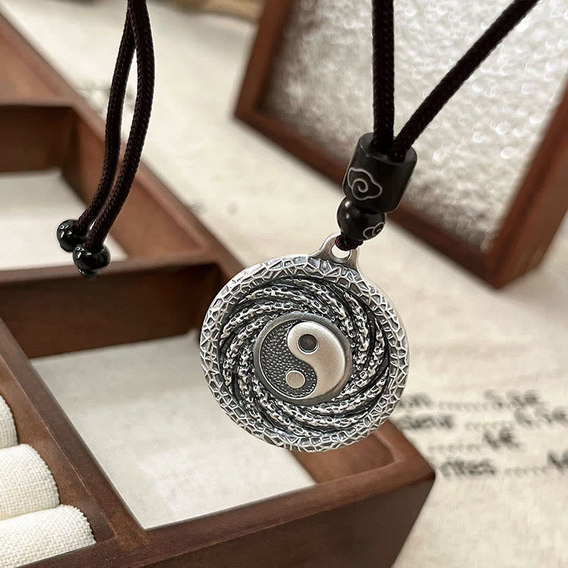 Buddha Stones999 スターリングシルバー 太極 陰陽 八卦 デザイン 山の幽霊 お金を使うネックレス ペンダント - image 13