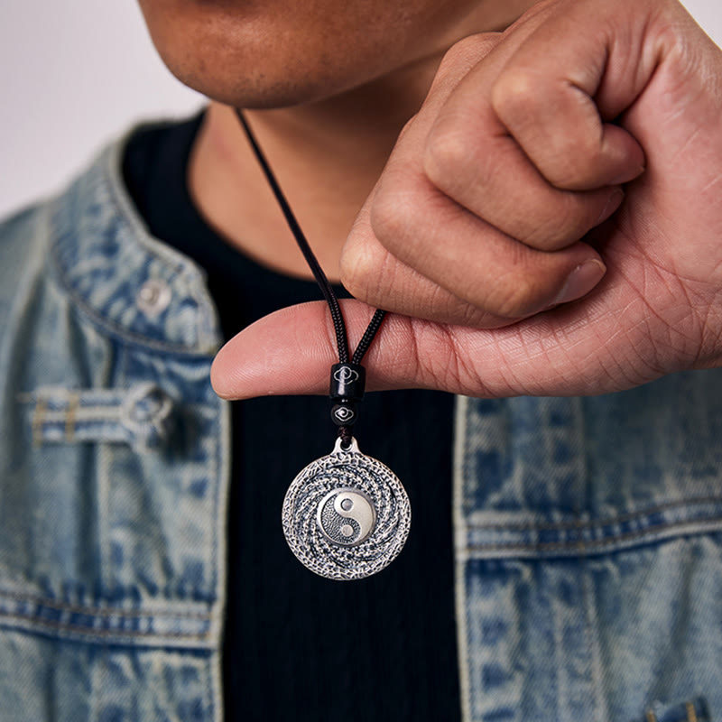 Buddha Stones999 スターリングシルバー 太極 陰陽 八卦 デザイン 山の幽霊 お金を使うネックレス ペンダント - image 12