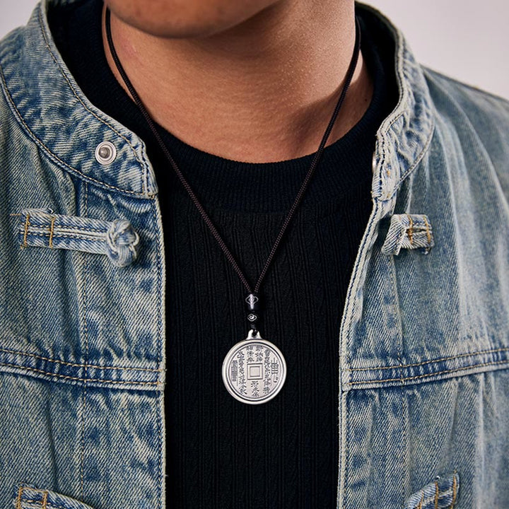 Buddha Stones999 スターリングシルバー 太極 陰陽 八卦 デザイン 山の幽霊 お金を使うネックレス ペンダント - image 4