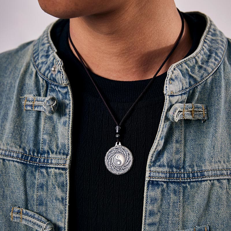 Buddha Stones999 スターリングシルバー 太極 陰陽 八卦 デザイン 山の幽霊 お金を使うネックレス ペンダント - image 10